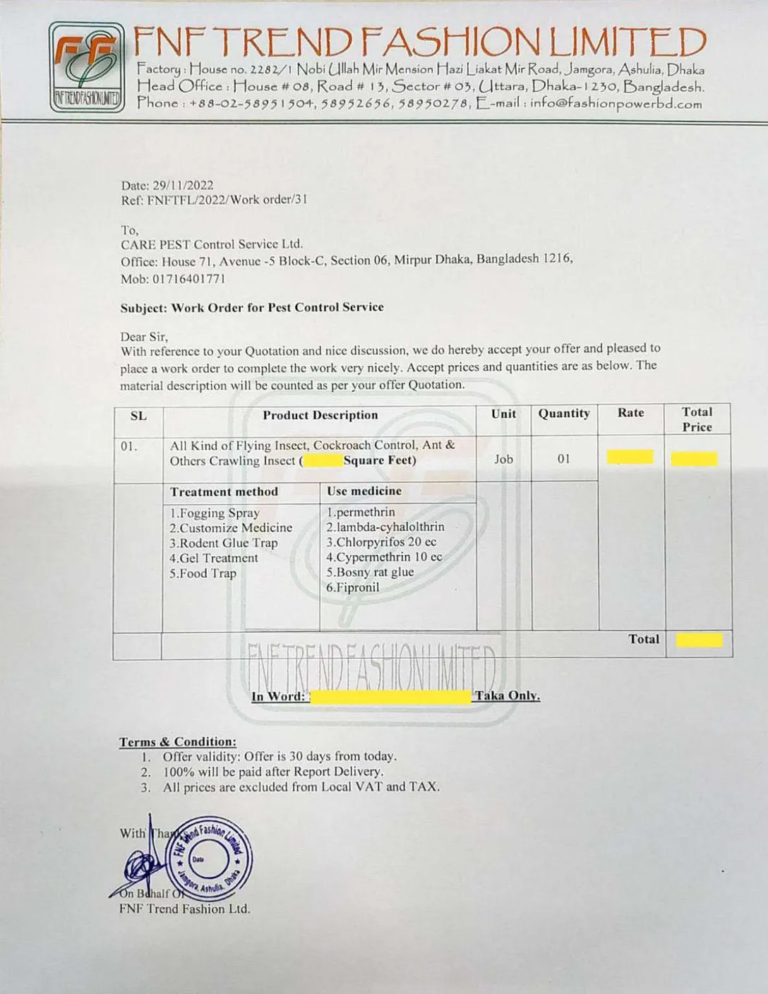 Care Pest Control Services BD Client Feedback-3