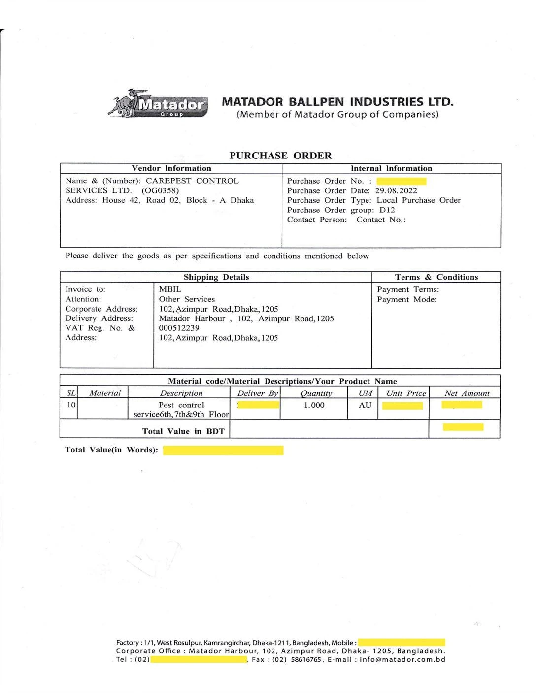 Care Pest Control Services BD Client Feedback-3